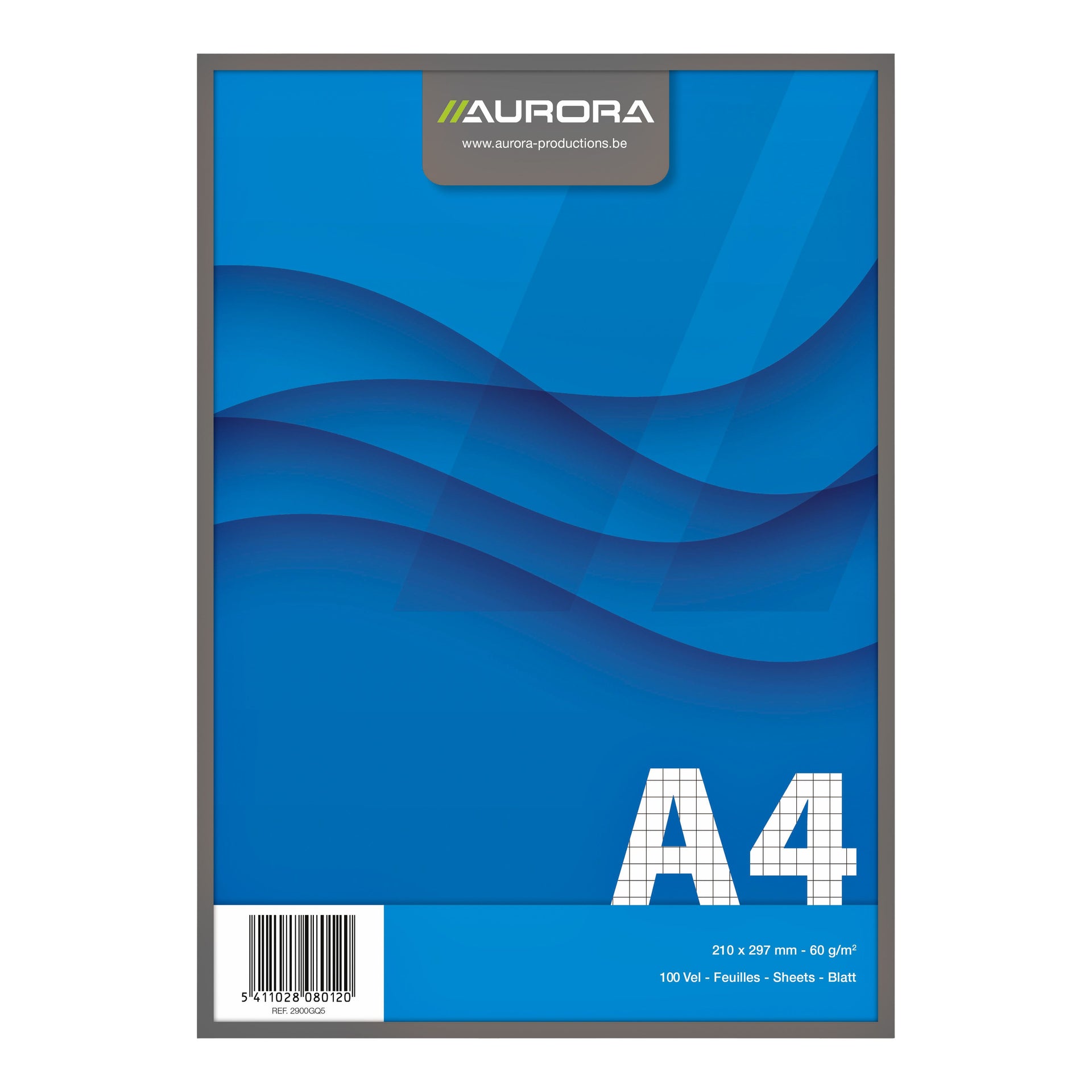 Aurora - Schreibblock A4 Diamant 5x5mm 100 Blatt 60gr blau | 10 Stück