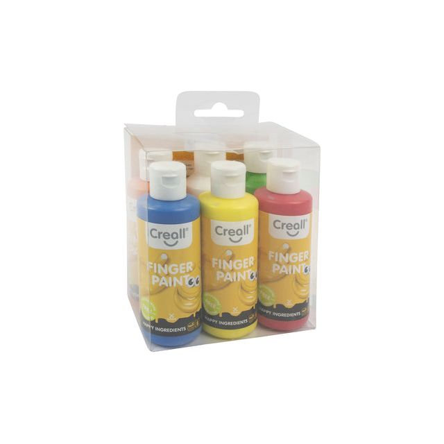 Creall - Paint Finger Creall Happy Ingrédients 6 couleurs 80 ml