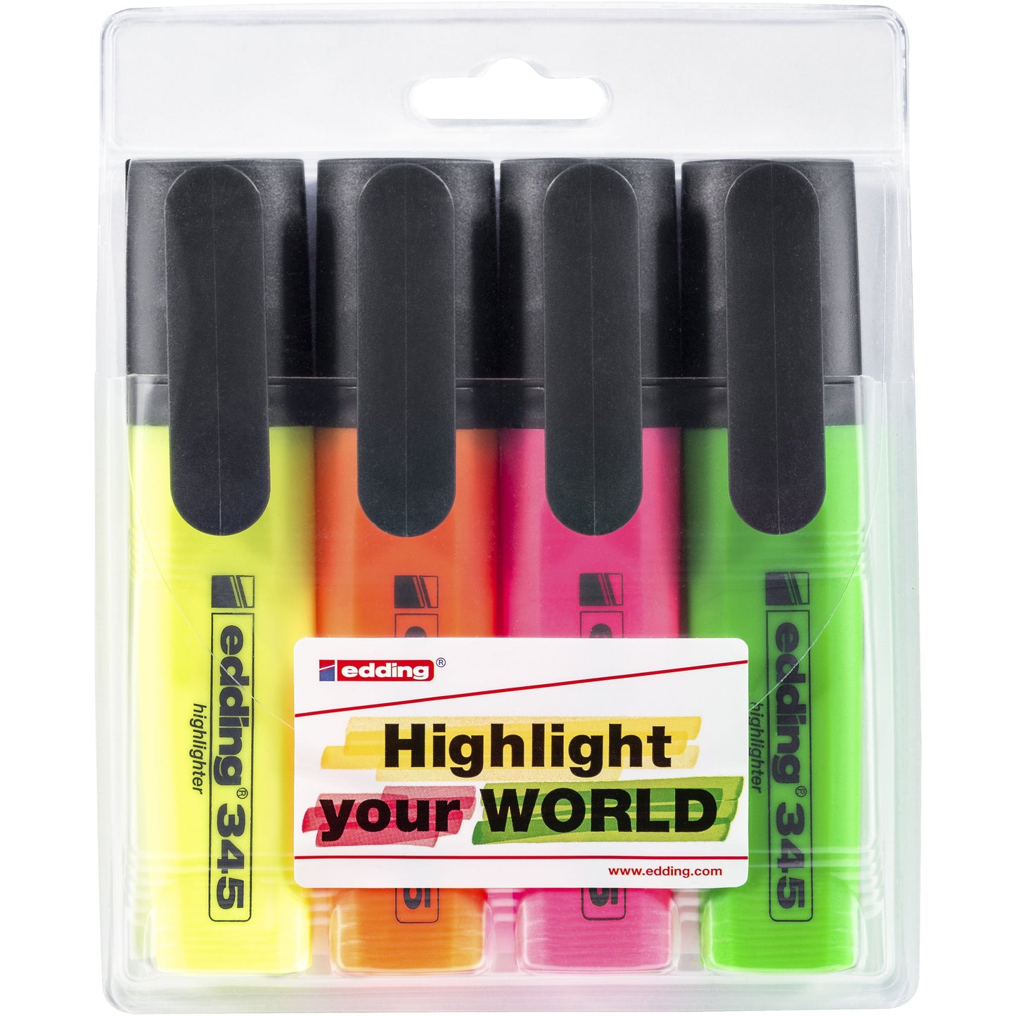 Edding - Surligneur 345 2-5mm assorti lot de 4 pièces