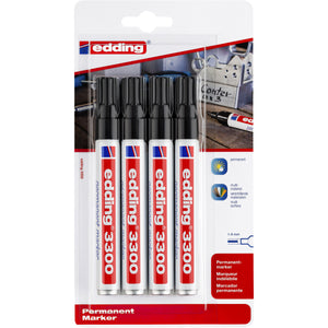 Edding -  Viltstift  3300 schuin 1-5mm blist4 zwart