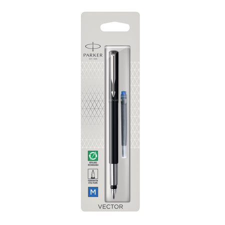 Parker - Stylo plume Vector noir moyen blister de 1 pièce