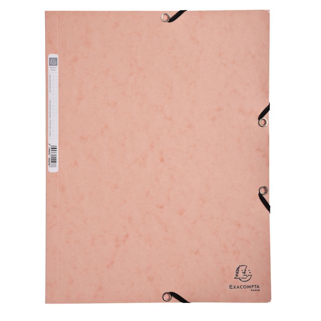 Exacompta -  Elastomap  aquarel a4 3 klep 400gr roze | 5 stuks