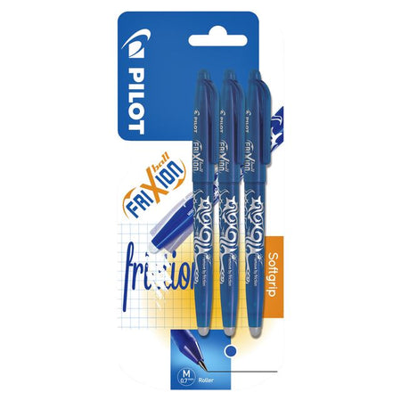 Pilot - Stylo roller friXion bleu moyen blister de 3 pièces