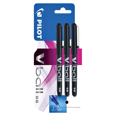 Pilot - Stylo roller V-Ball 05 fin noir blister de 3 pièces