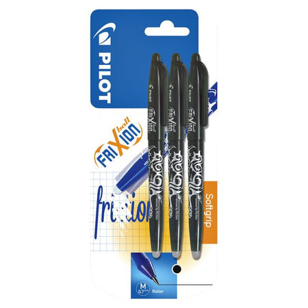 Pilot - Stylo roller friXion medium noir blister de 3 pièces