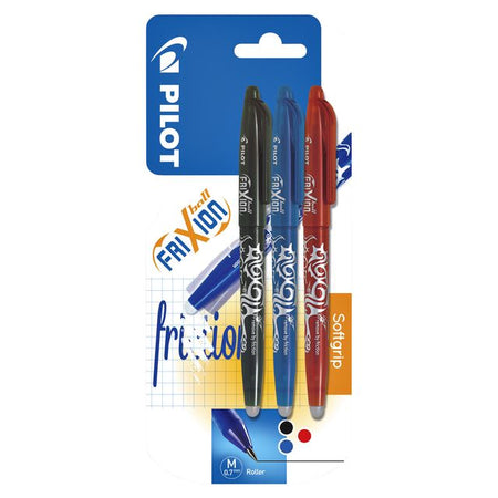 Pilot - Stylo roller friXion medium blister assorti de 3 pièces