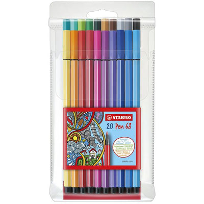 Stabilo -  Viltstift pen 68/20 m ass 20st