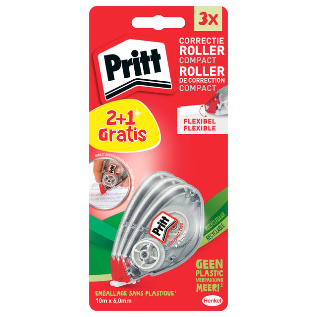 Pritt - Correction Compact Flex 6mm x 10m Blister 2+1 gratis