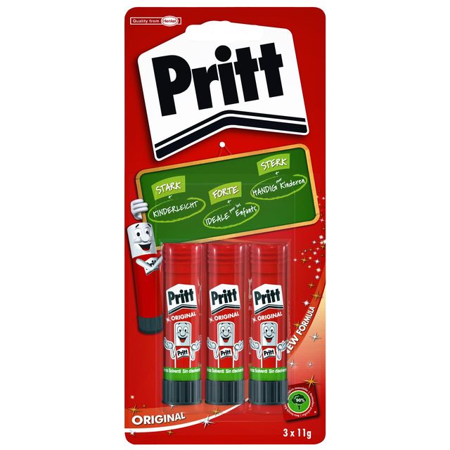 Pritt -  Lijmstift Stick Original 11gr blister à 3 stuks