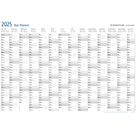 Staedtler -  Jaarplanner 2027 84x60cm oprolbaar