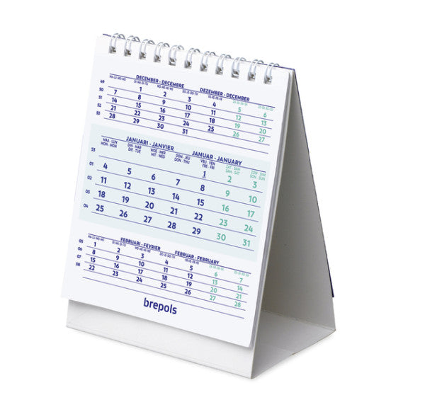 Brepols - Calendrier de bureau 3 mois 2026 10,5x13cm