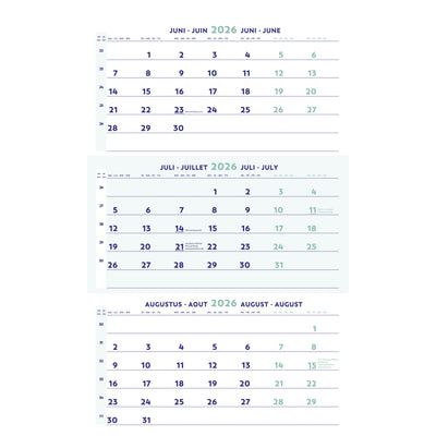 Brepols - Calendrier 3 Mois 2026 30x60cm