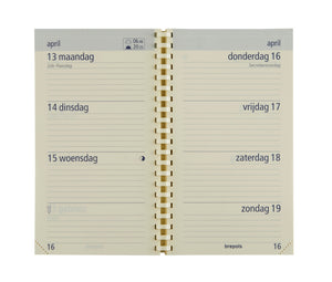 Brepols - Agenda 2026 Optivision Pocket 7 Tage/2 Seiten schwarz