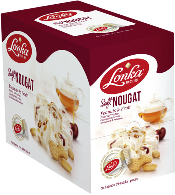 Lonka -  Nougat  pinda vrucht doos 214 stuks