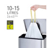 Eko - Sac poubelle MDPE type C avec cordon 45x50cm 10-15L blanc rouleau de 20 pièces