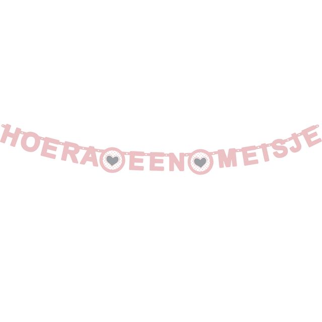 Haza - Buchstabengirlande ''Hooray a girl'' rosa