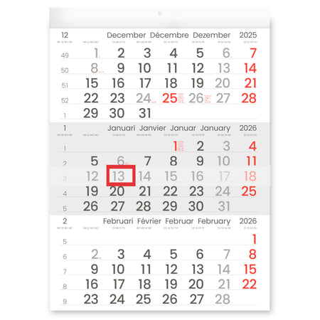 Quantore - Calendrier 3 Mois 2026 INNI Manager format compact