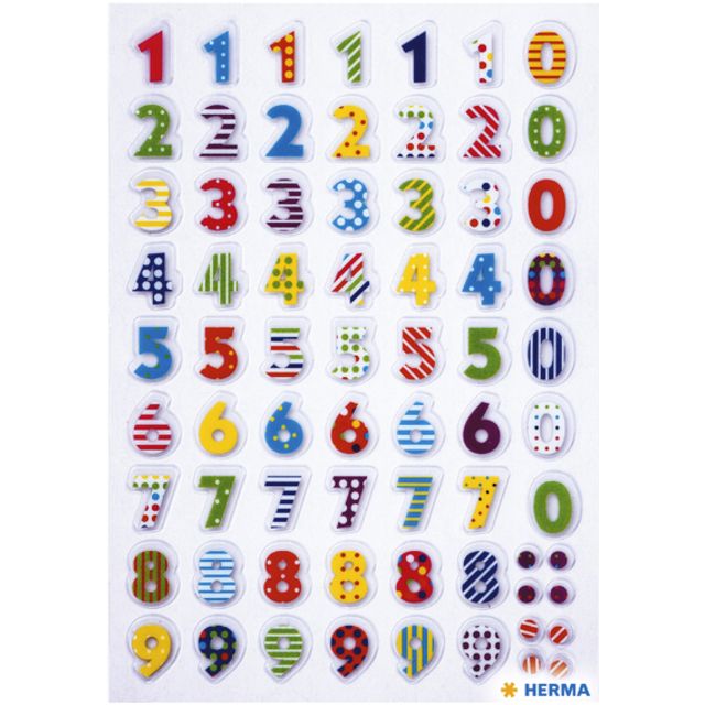 HERMA - Etiquette 3094 pierre chiffres colorés