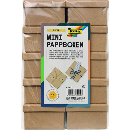 Folia Paper - Boîte carton Folia mini 7,5x7,5x4,5cm 10 pièces kraft