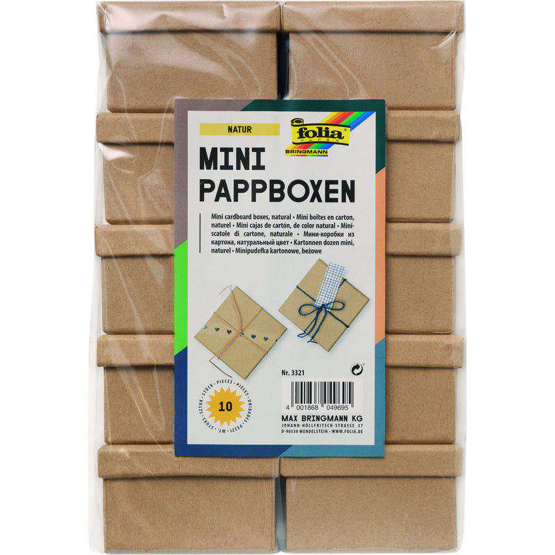 Folia Paper - Boîte carton Folia mini 7,5x7,5x4,5cm 10 pièces kraft