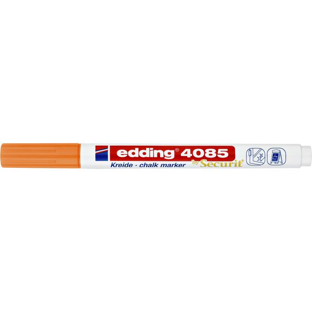 Edding - Marqueur à craie 4085 par rond 1-2mm orange fluo | 10 pièces