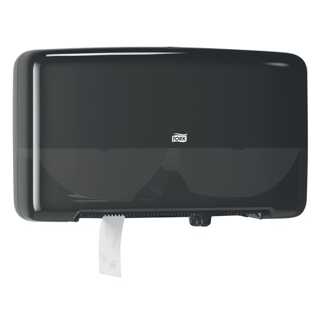 Tork - Toilettenpapierspender T2 Elevation Jumbo Small Duo Schwarz 555508 | 84 Stück