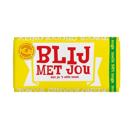 Tony's Chocolonely - Barre de nougat au chocolat au lait Happy with You 180g