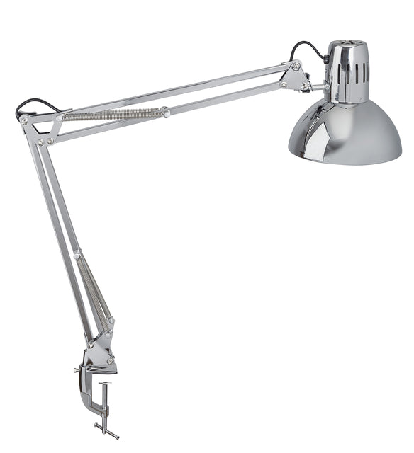 MAUL - Lampe de bureau d'étude avec pince de table chromée excl. Lampe LED