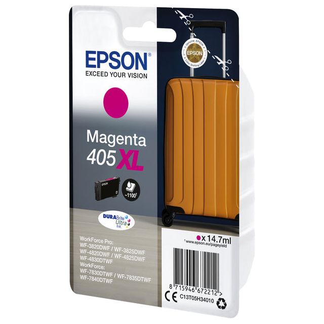 Epson - inktcartridge 405XL, 1.100 pagina's, OEM C13T05H34010, magenta