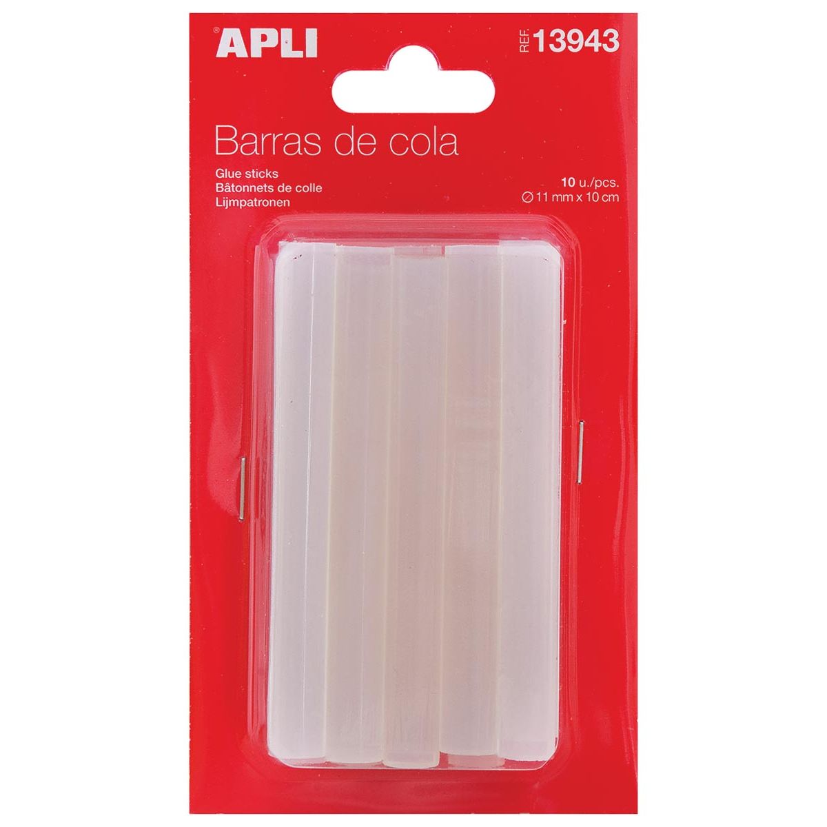 Apli -  transparante lijmpatronen 11 mm, blister met 10 stuks