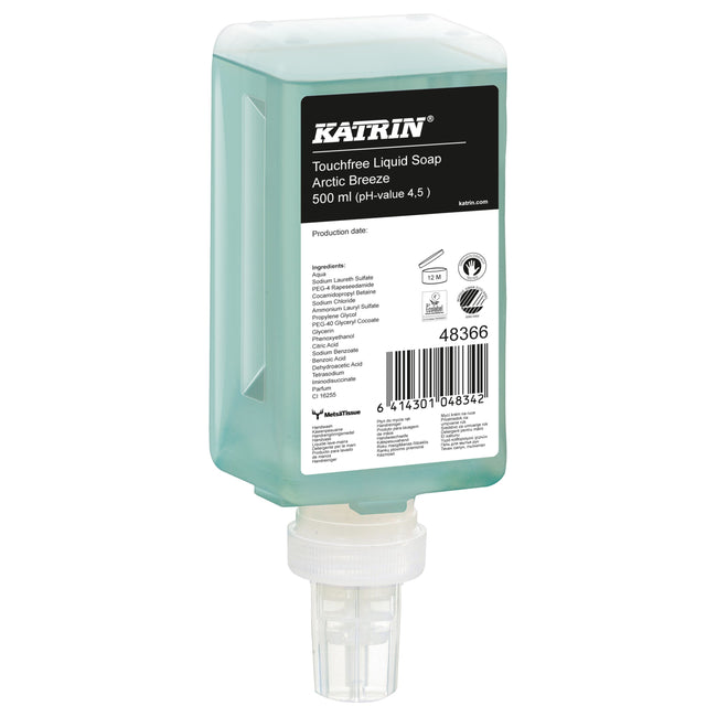 Katrin - Savon liquide pour les mains sans contact 500ml Arctic Breeze 48366 | 12 pièces