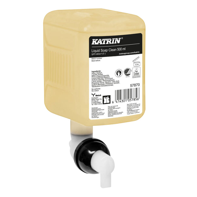 Katrin - Savon pour les mains Liquide propre 500ml 57870 | 12 pièces