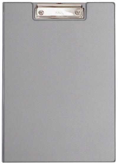 MAUL - Porte-bloc A4 portrait avec passant pour stylo PVC gris argenté | 12 pièces