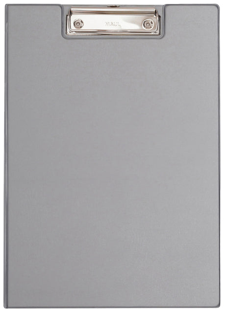MAUL - Porte-bloc A4 portrait avec passant pour stylo PVC gris argenté | 12 pièces
