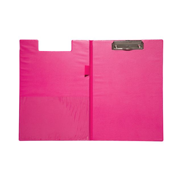 MAUL - Porte-bloc A4 portrait avec passant pour stylo PVC rose fluo | 12 pièces
