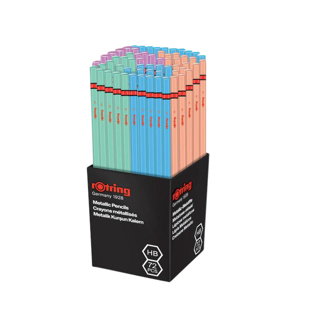 Rotring -  Potlood woodcase hb 6hkg metallic assorti
