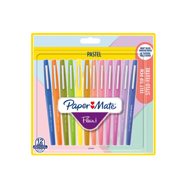 Paper Mate - Fineliner Papier Mate Flair Pastell 12 Stück Assorti