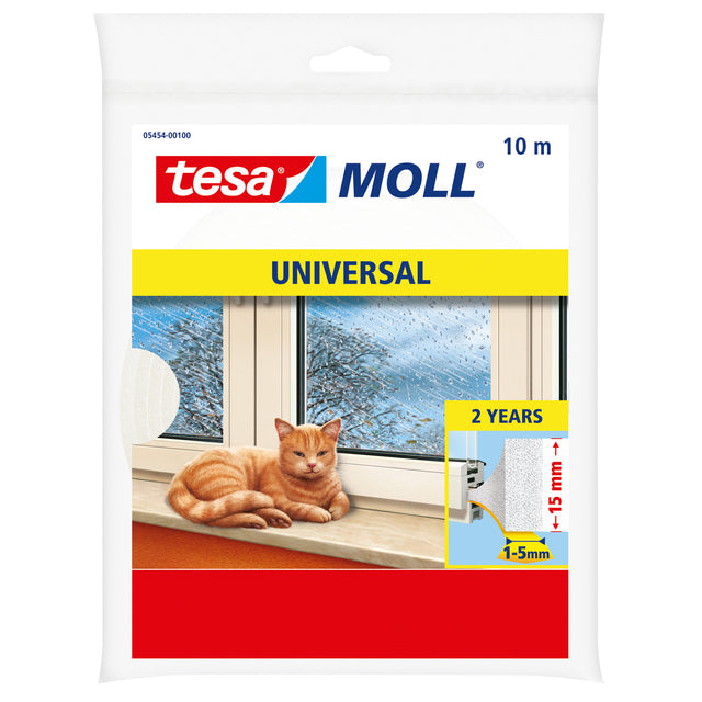 Tesa -  Tochtstrip moll uni zelfkl 10mx15mm wit