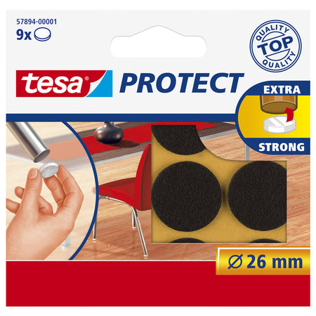 Tesa - Feutre de protection ® Protect anti-rayures Ø26mm marron 9 pièces