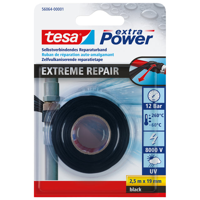 Tesa - Reparatiee ® Extreme Repair 2,5mx19mm schwarz | 6 Stück