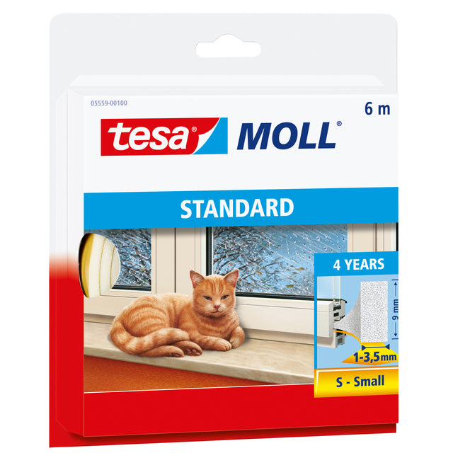 Tesa -  Tochtstrip moll i-profiel zelfkl 6mx9mm wit
