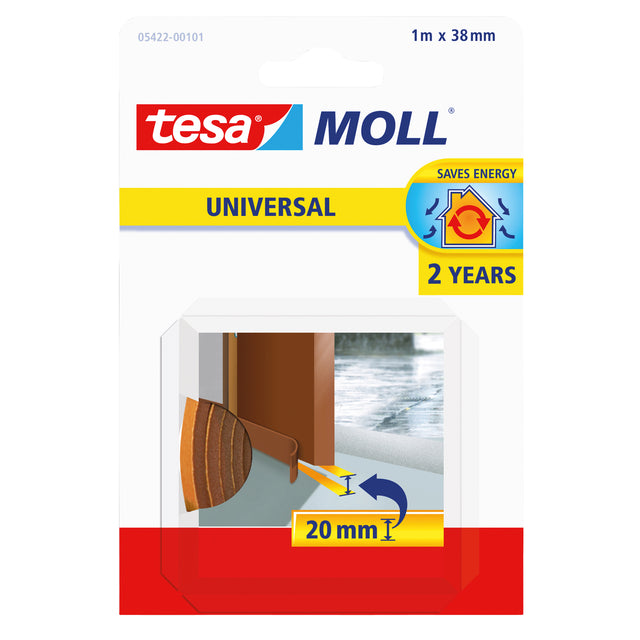 Tesa - Coupe-vent moll® Autocollant universel pour porte 1mx38mm marron