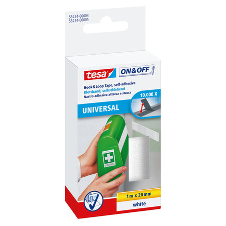 Tesa - Velcro ® On Off 1mx20mm autocollant blanc