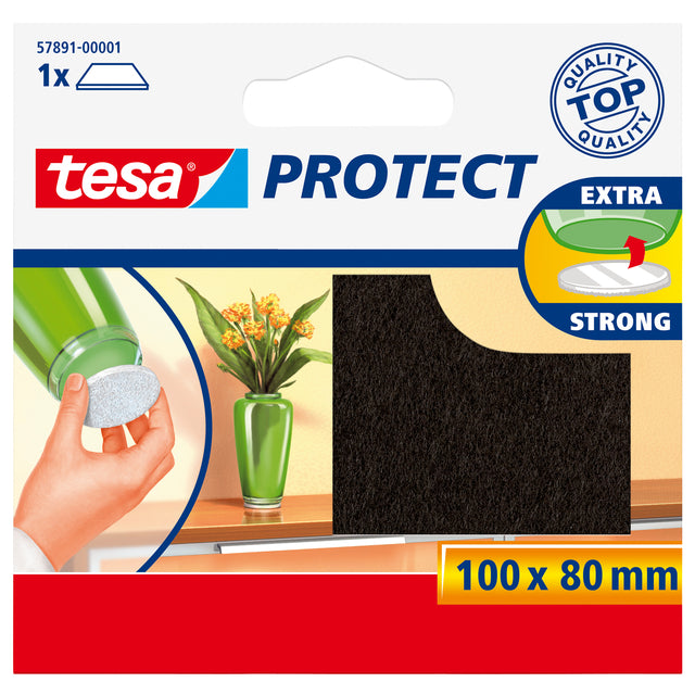 Tesa - Schutzfilz ® Protect Anti-Kratz 80x100mm braun | 20 Stück