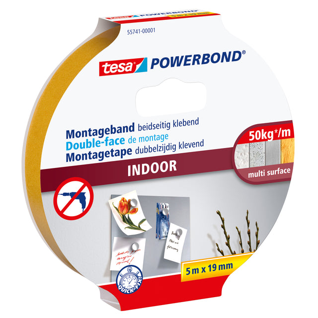 Tesa -  Montagee ® Powerbond Indoor dubbelzijdig 5mx19mm wit