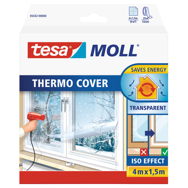 Tesa - Isolierfolie moll® Thermo Cover für Fenster 1,5x4m transparent