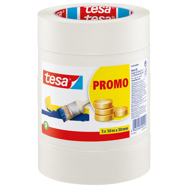 Tesa - Afplake ® Economy 50mx30mm beige 5 Rollen | 12 Stück