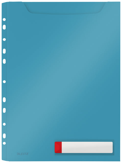 Leitz - Dossier d'insertion modèle U Cosy harmonica A4 avec bande de perforation PP bleu | 12 pièces