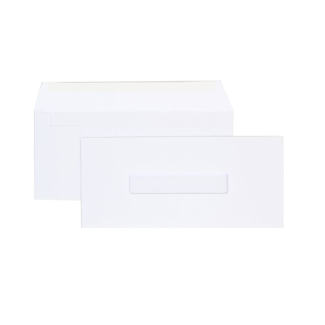 Quantore - Enveloppe bureau 109x224-ea6 gomme 80gr fenêtre 2,5x11mm centre | 10 pièces
