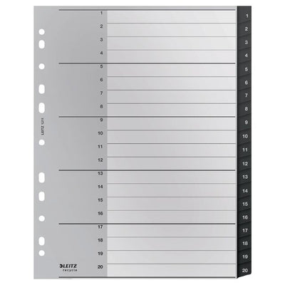 Leitz -  Tabblad  recycle a4 1-20 extra breed pp | 100 stuks